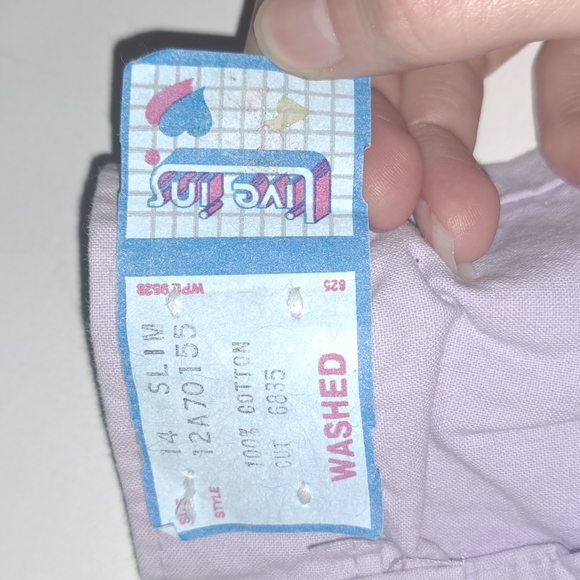 Vintage Girls Light Purple Live Ins Carpenter Pants Size 14 Slim - Picture 11 of 12